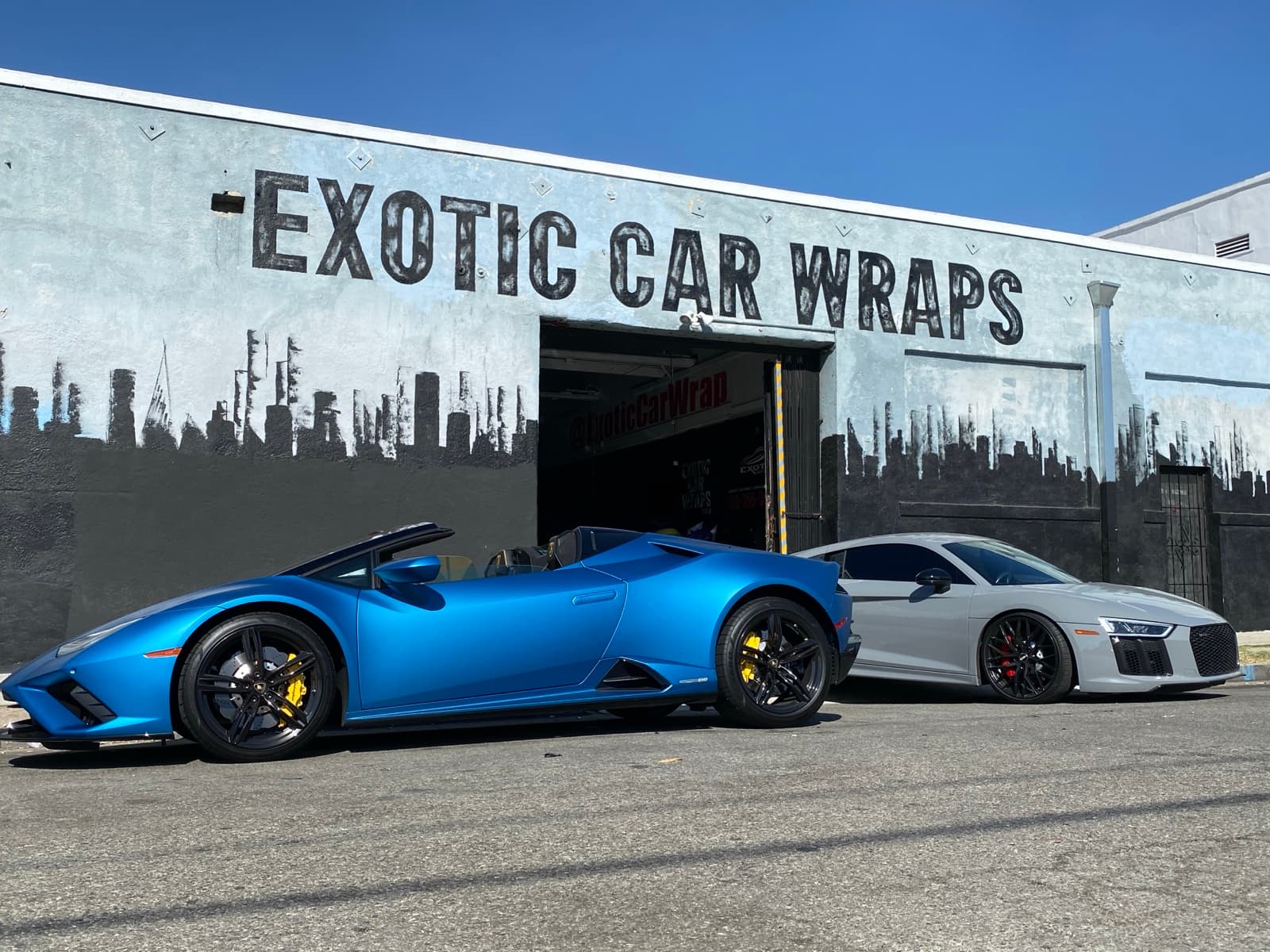 Lamborghini Huracán Spyder chrome blue wrap — Exotic Car Wraps LA